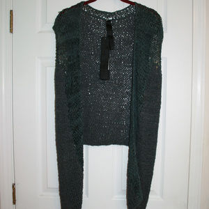 Ilaria Nistri Navy Blue Leather and Silk Vest NWT